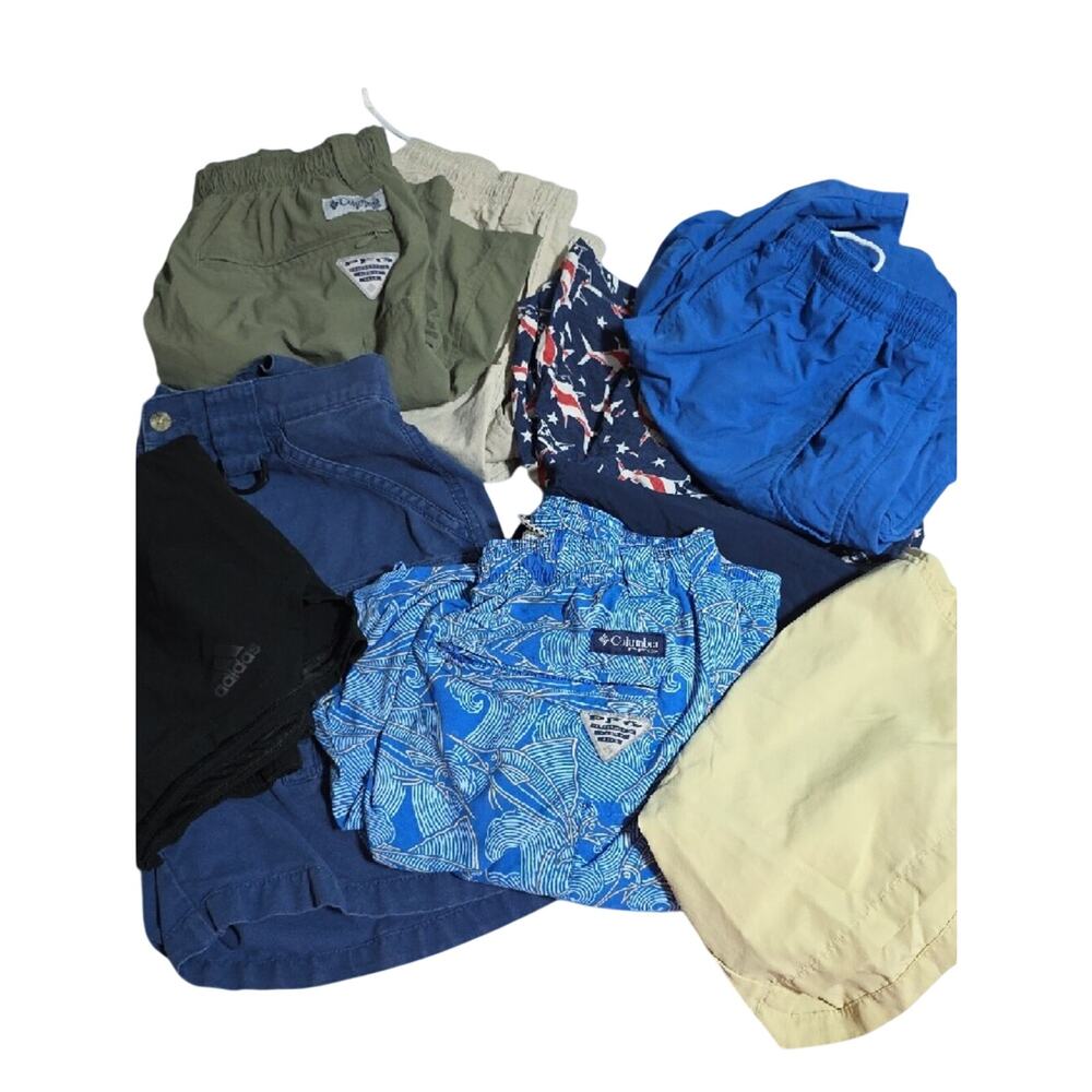 Bundle 9 pair Mens Sz S of Swim Trunks Columbia, Drake, Adidas